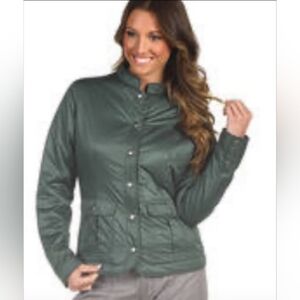 PATAGONIA Saluki snap front jacket dark green womens size small s